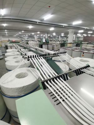 Le type vortex est composé de 90% de polyester et 10% de viscose Ne40/1 MVS, fils blancs bruts pour tissage/tricotage