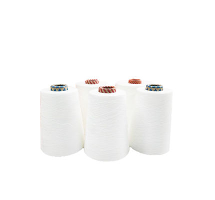 Polyester brut mélangé à l'aide d'un anneau spuni Siro compact