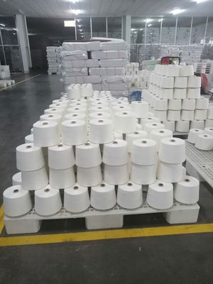 Polyester/Viscose TR 80/20 à base de spandex mélangé, fils à l'état brut, fils blancs pour denim