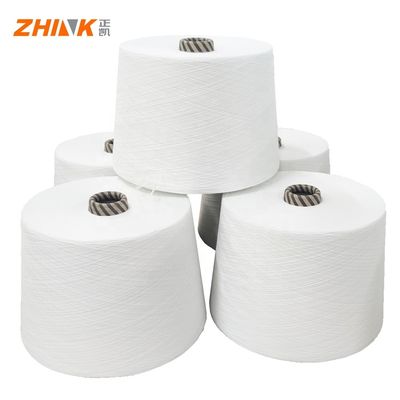 Polyester cationic/bambous/laine Ne 25/1 Siro fils compacts pour tissage et tricotage blanc brut
