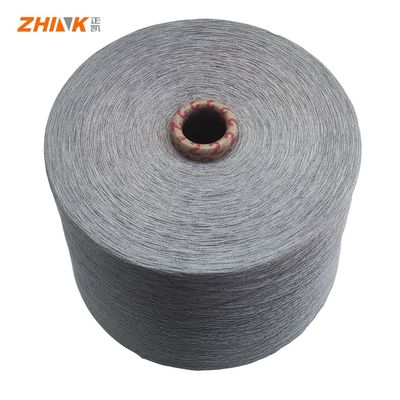100% de polyester NE32/1 à l' anneau, fils de spatule pour tissage / tricotage, chanvre gris, doux et lisse
