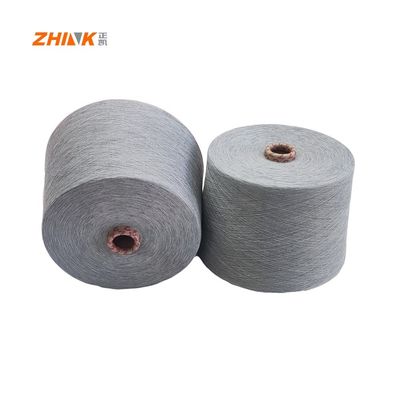 100% de polyester NE32/1 à l' anneau, fils de spatule pour tissage / tricotage, chanvre gris, doux et lisse